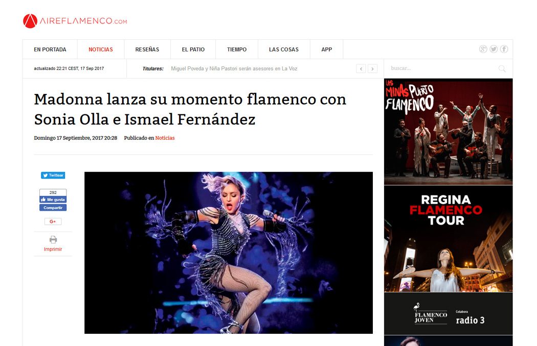 Madonna lanza su momento flamenco con Sonia Olla e Ismael Fernández