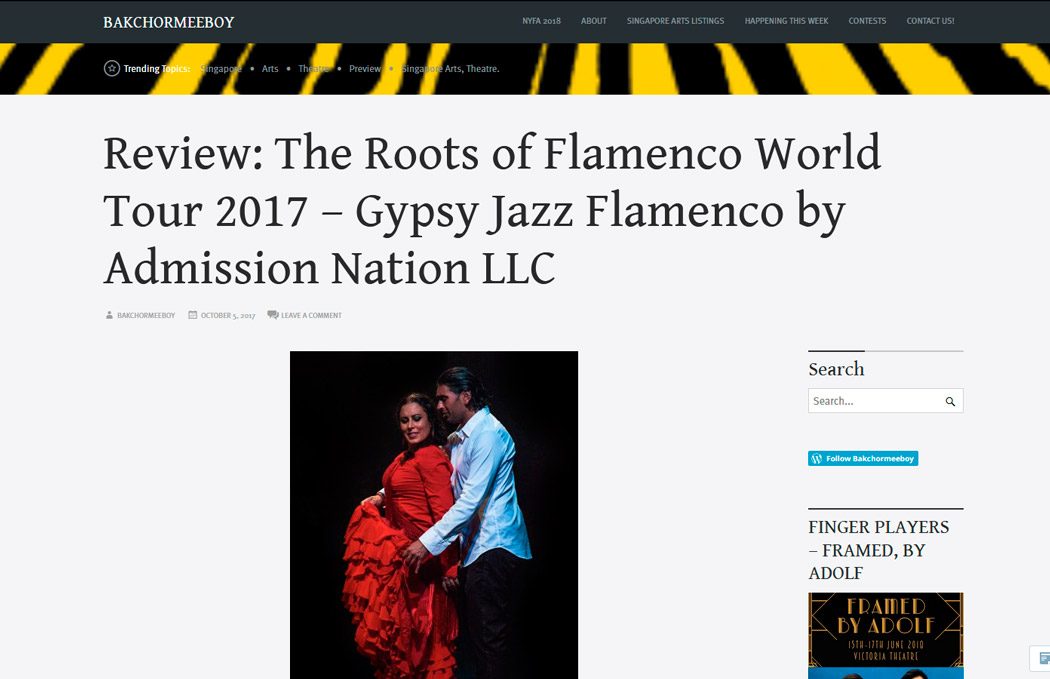 Review: The Roots of Flamenco World Tour 2017 – Gypsy Jazz Flamenco by Admission Nation LLC